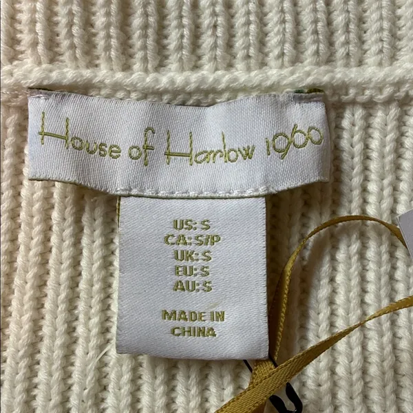 NEW House of Harlow Women’s 1960 Cream Knit Top S - Image 5