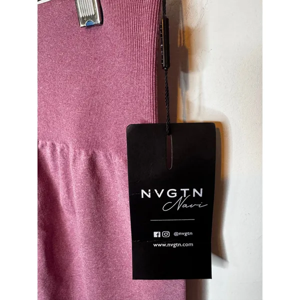 NVGTN Mauve Purple Contour Seamless High Waisted Workout Gym Leggings Size M - Image 6