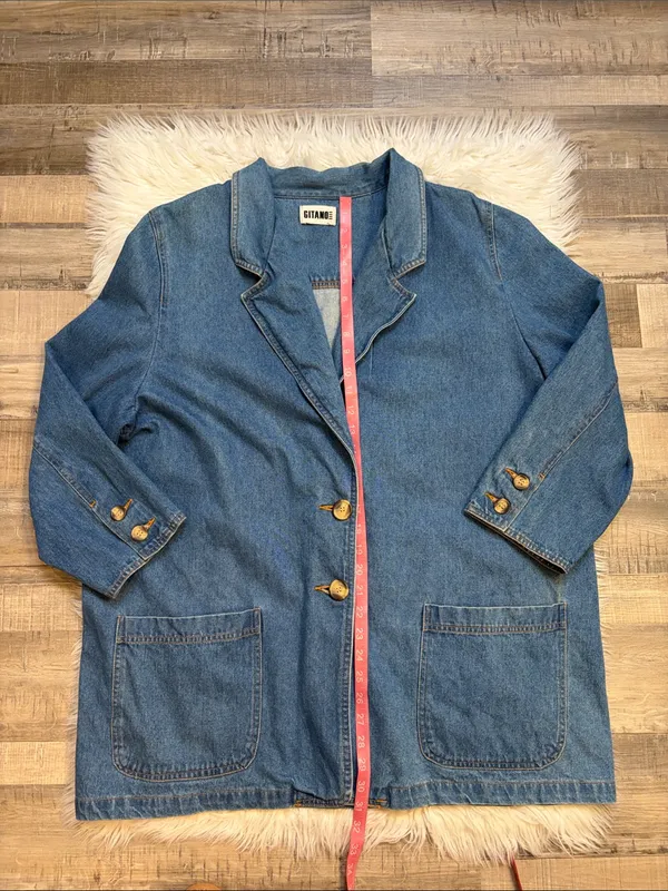 Gitano vintage 80’s 90’s oversized denim blazer L/XL see measurements no tags - Image 5