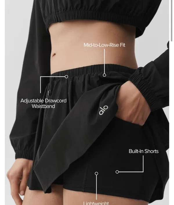 ALO Yoga Black Breezy Tennis Skirt - Image 7