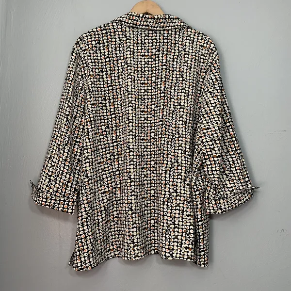Apparenza Plus Size 24W Stretch Geometric Retro Polka Dot Artsy Y2K Disco Top - Image 7