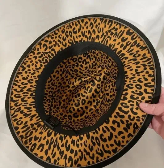 Leopard print wide brim cowboy hat - Image 2