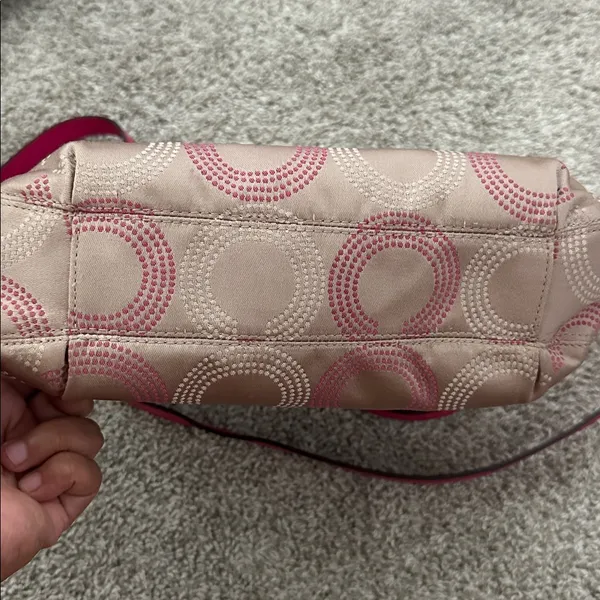 Coach Pink and Beige Signature Crossbody Bag - Image 16