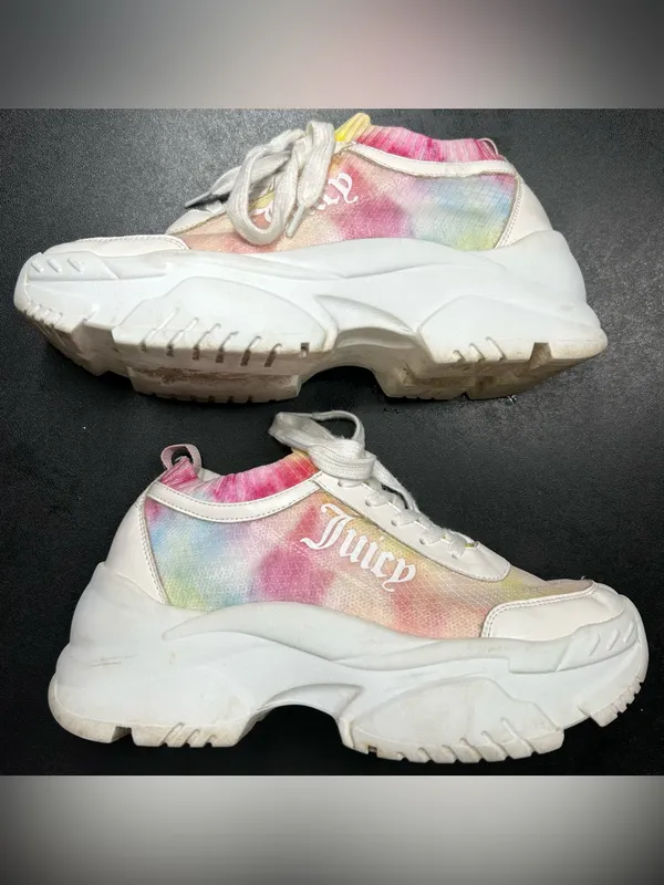 Juicy Couture Size 7.5 JC-Clarity Chunky Pastel Tie Dye Fashion Sneakers - Image 2