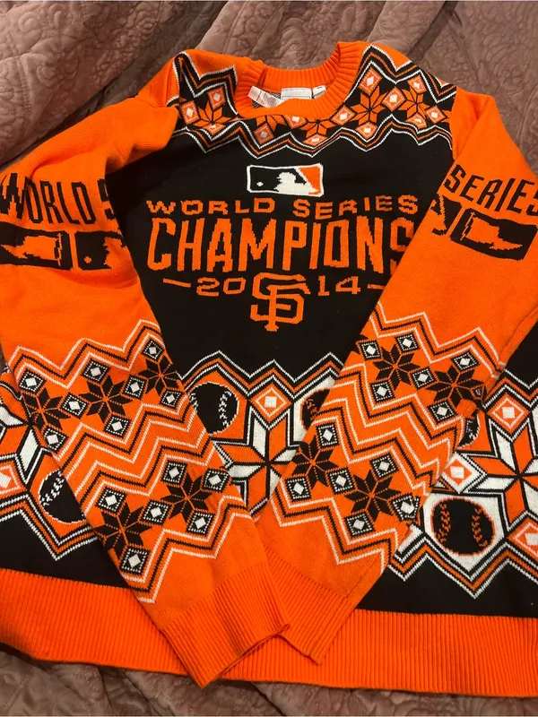 Forever Collectibles Orange & Black World Series Champions Crewneck Sweater - Image 2