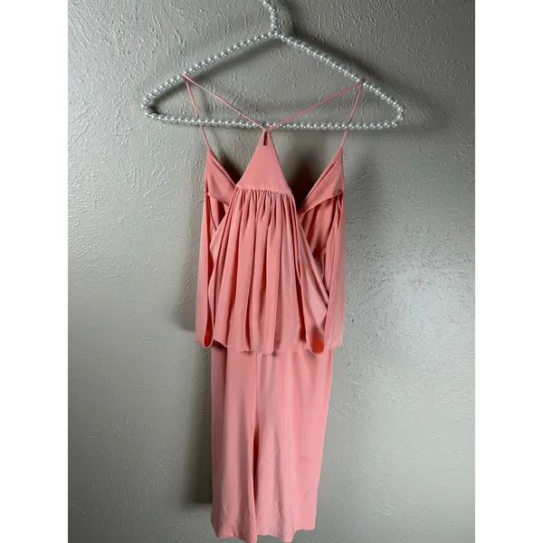 MISA Los Angeles Dress Size Medium Coral Peach Tie Front Bow Cocktail Party Mini - Image 10