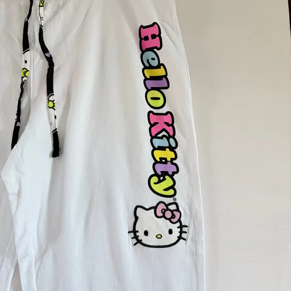 Hello Kitty Sanrio Lightweight White Waffle Knit Pajama Pants XL NWT - Image 4