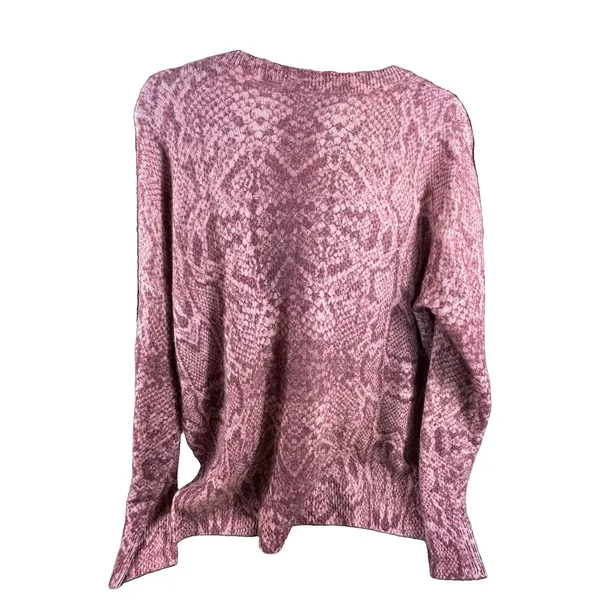360 Cashmere Khloe Snake Print 100% Cashmere Sweater Women Large Boutique Mauve - Image 5