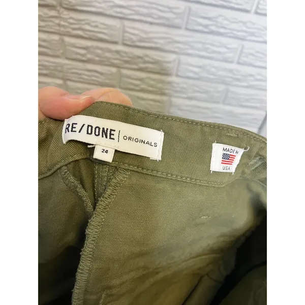 Re/Done originals army green cargo pants made In USA women's size 24 Grunge‎ - Image 8