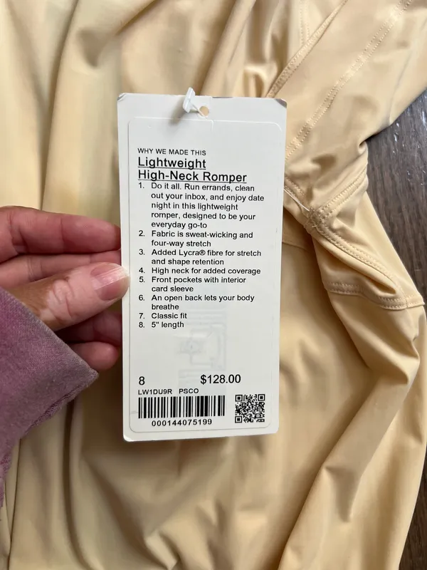 Lululemon open back lightweight romper size 8 nwt  - Image 3