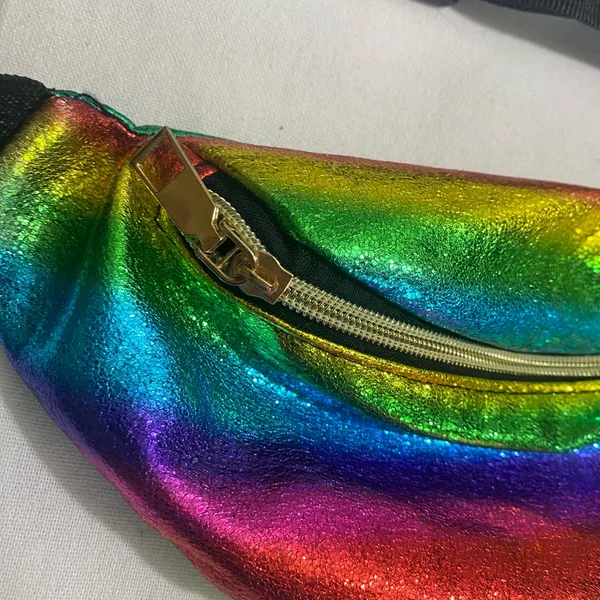 Rainbow Holographic Fanny Pack Waist Belt Bag Festival Adjustable - Image 4