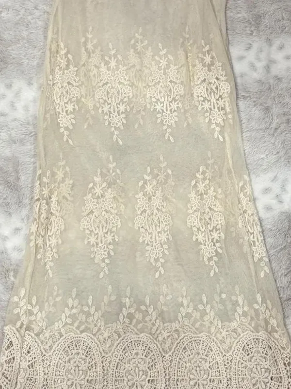 Free People Women's Cream and White Dress - Image 2
