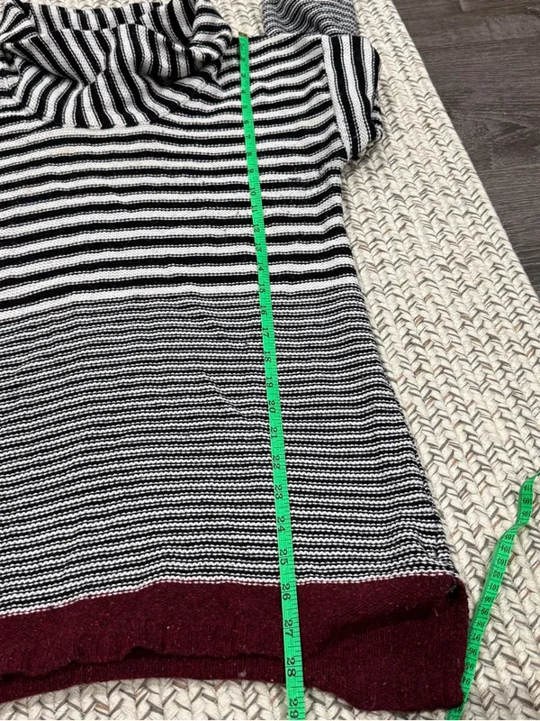 Anthropologie Field Flower Black and White Striped Turtleneck Sweater - Image 12