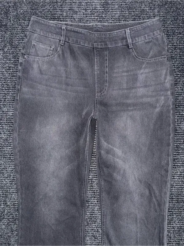 Halara Flex High Waisted Pull On Pockets Casual Bootcut Jean Sz L Iron Gate Gray - Image 3