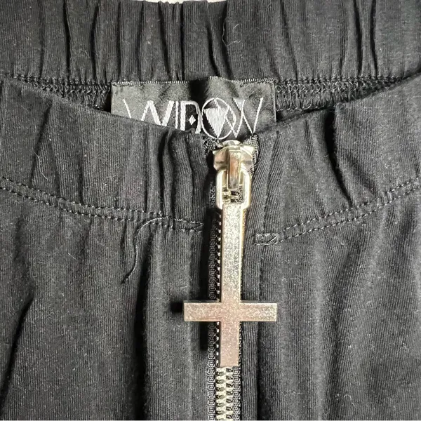Widow Dolls Kill Black White Feeding Time Goth Cross Zipper Closure Leggings‎ - Image 5