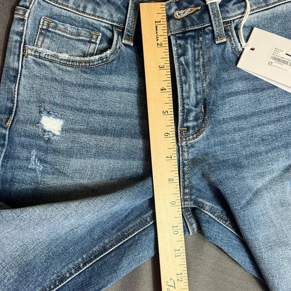 Vervet Melissa mid rise jeans raw hem size 25 straight leg Mixology - Image 9