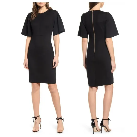 RACHEL PARCELL Flutter Sleeve Ponte Dress (M) - Image 2