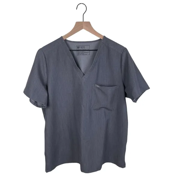 FIGS Women's Catarina One Pocket V-neck Scrub Top Graphite Grey Size XL Nursing - Image 2