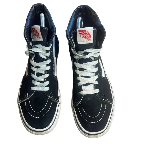 Vans Sk8-Hi Black‎ Suede High Top Rose Embroidered Unisex Sneakers M6.5 / W8.0 - Image 4