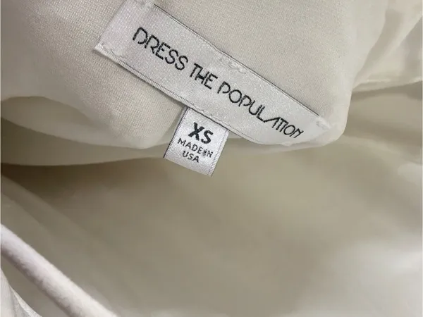 Dress the Population White Silver Sequin Skater Formal Dress Bridal Wedding XS - Image 5