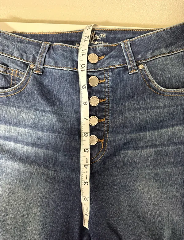 Maurices Everflex Super Skinny High Rise Jeans Dark Wash Button Fly - Image 9
