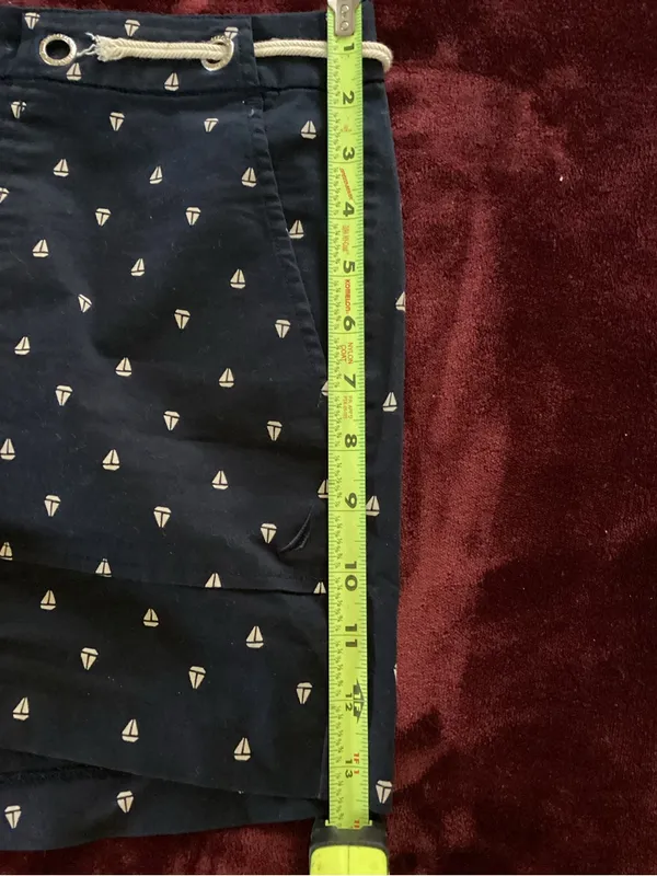 Nautica Navy Blue Printed Bermuda Shorts with White Trim - Image 3