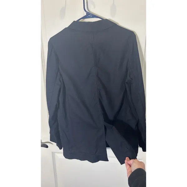 Lucky Brand Women Medium Black Cotton Single Button Blazer Jacket Staple Piece‎ - Image 9