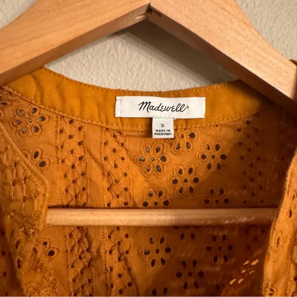 MADEWELL Eyelet Double-Tie Peasant Top‎ - Image 3