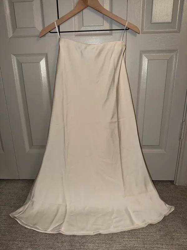 Cream Satin Maxi Skirt - Image 2