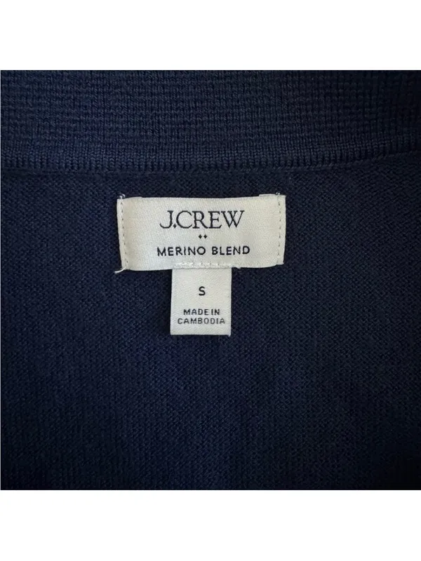 J.Crew Women’s Striped Merino Wool-blend Sweater-Polo Size S - Image 5