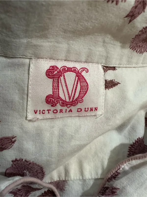 Victoria Dunn Pink Floral Block‑Print Button‑Down Dress – Fits Medium - Image 10