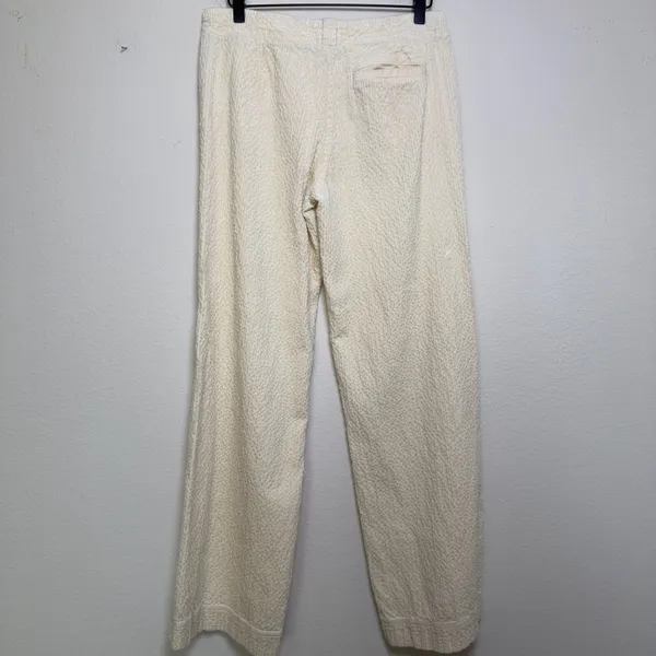 Anthropologie Women Cotton Wide Wale Corduroy Pants 4 Wide Leg Cream High‎ Rise - Image 6