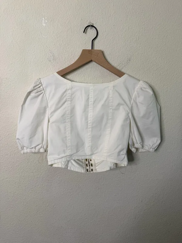 House of‎ CB London Tia White Puff Sleeved Corset Top Womens Size S - Image 11