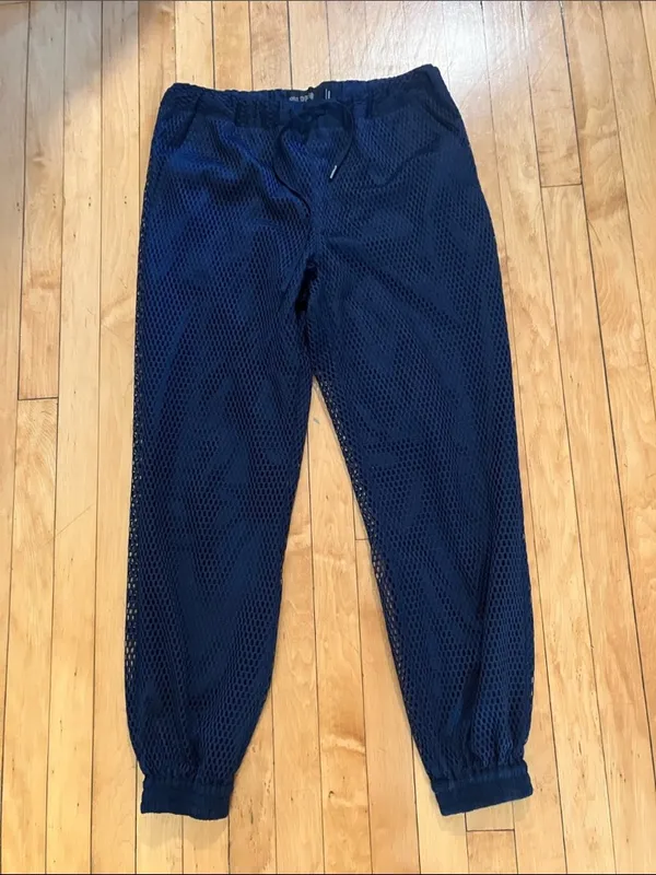 Wildfang the Empower Mesh Drawstring Pant in Navy Blue Medium - Image 2