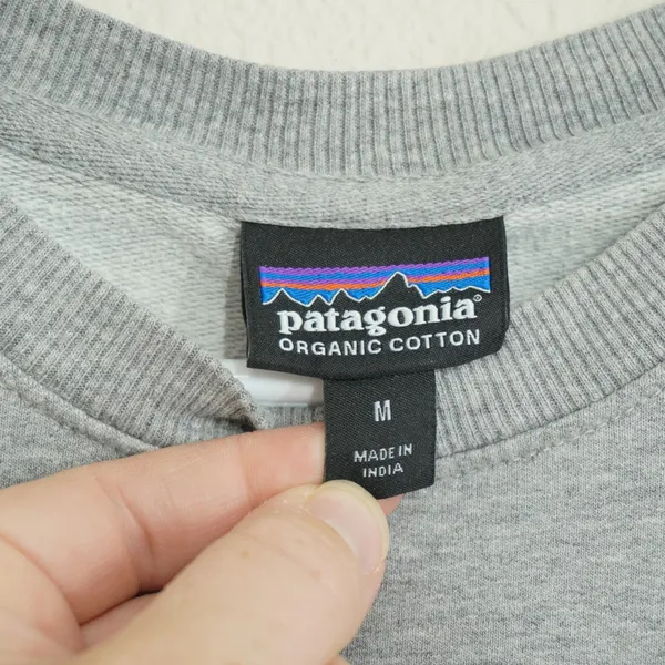 Patagonia Women's Size Medium Logo Organic Cotton Sweatshirt Gray Crewneck - Image 6