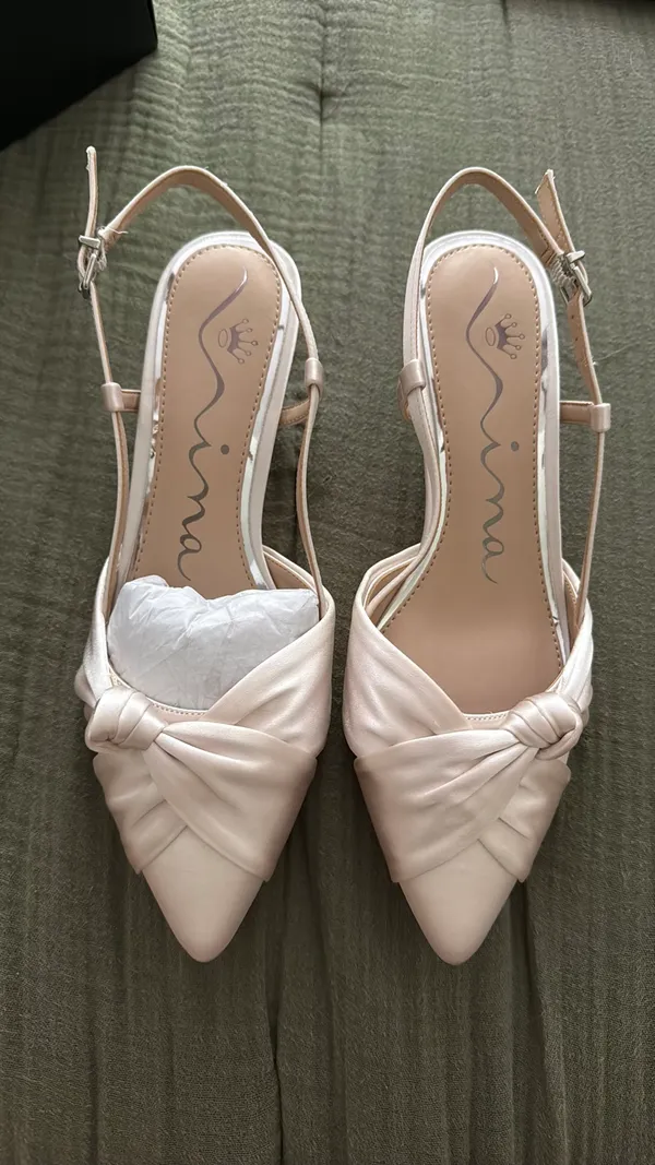 Nina Satin Slingback Heels - Image 5