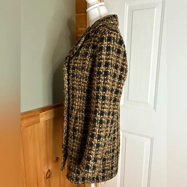 Carte double breasted wool blend coat. Size M Black Size M - Image 2