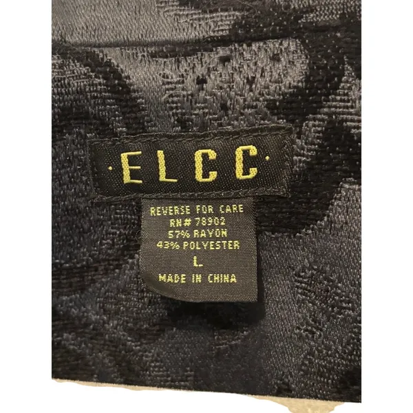 ELCC Black Tapestry Velvet Blazer Gold Buttons Sz L - Image 5