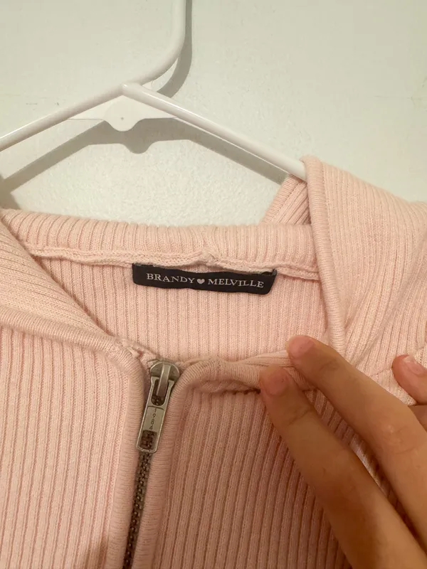 Light Pink Brandy Melville Arden Hoodie - Image 3