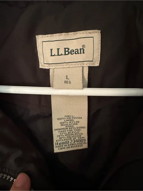 LL Bean down filled puffer coat black large - Image 4