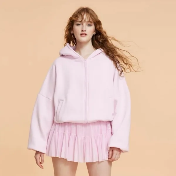New Blogilates Marshmallow Full Zip Hooded Sweatshirt - Image 4