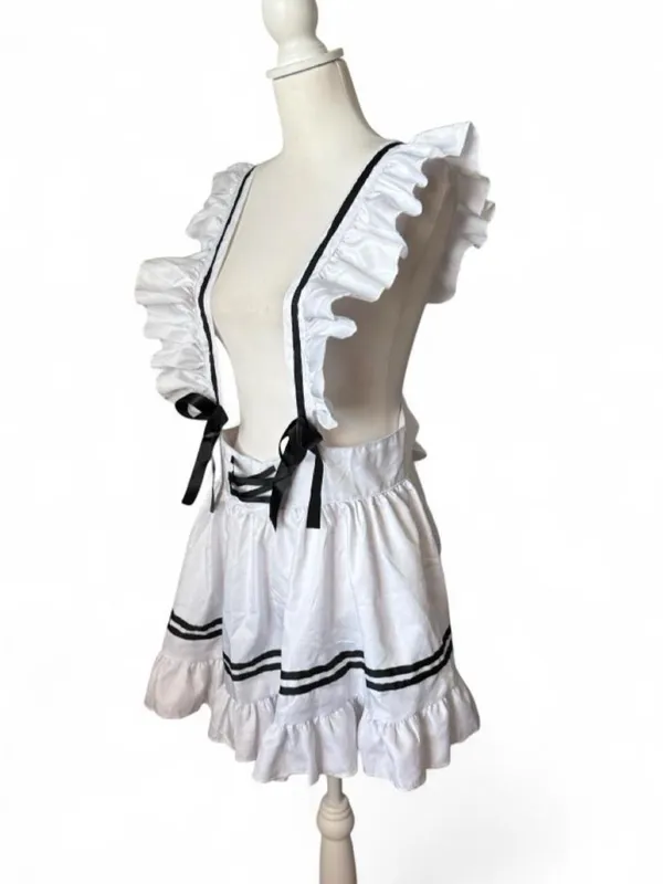Ruffle Maid Costume Apron White Size XL - Image 2