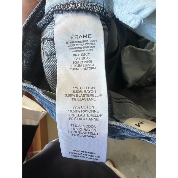 FRAME Le Slim Palazzo High Rise Wide Leg Jeans Thunderstorm Blue Size 28 - Image 5