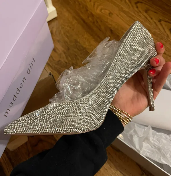 Steve Madden Attract Rhinestone Silver Multi Heels - Image 7