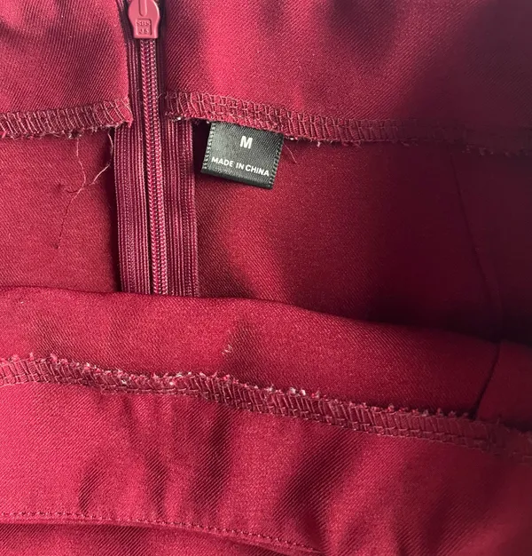 Burgundy Button Side Skirt Red Size M - Image 4