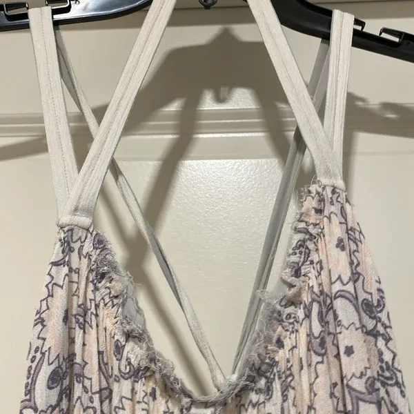 Free People One Living Large Swing halter size XS Cream Boho Beach Hippie - Image 2