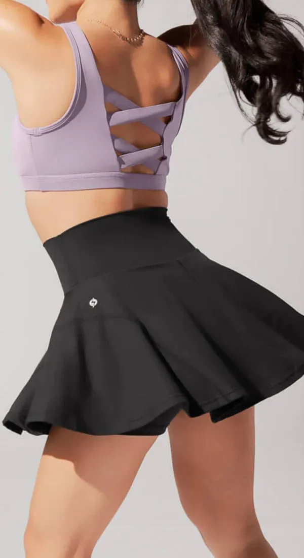 Popflex Supersculpt™ Twirl Skort with Pockets - Black - Image 5