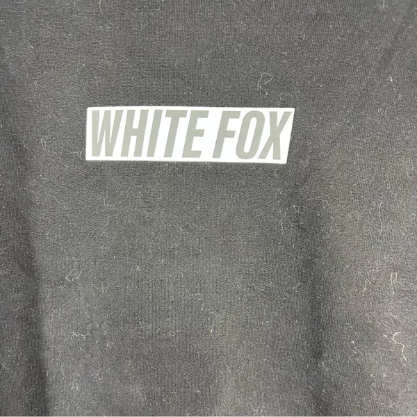 White Fox‎ Black White Logo Graphic Print Fleece Oversized Sweatshirt - Image 2