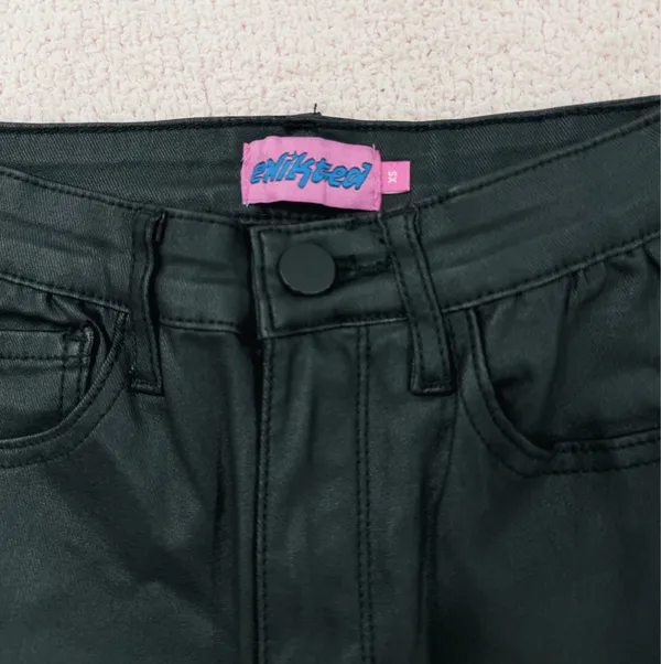Edikted Leather Flare Pants - Image 3