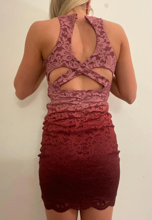 Sequin Hearts Pink Homecoming / Formal Dress - Image 3